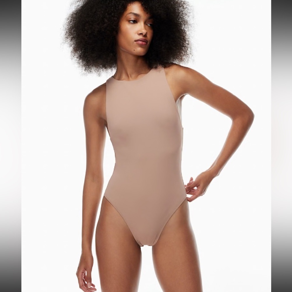 Aritzia Women's Taupe One-Piece medium Babaton Contour '90s Bodysuit M